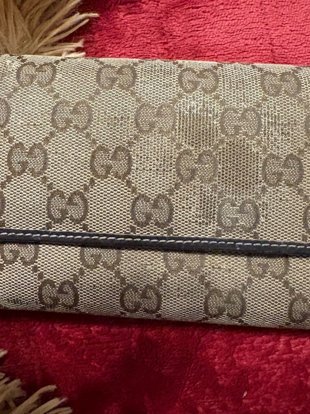 Gucci Beige Brown GG Canvas Continental Wallet with Heart Logo - Picture 6 of 10
